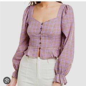 J.O.A. Puff Sleeve Blouse